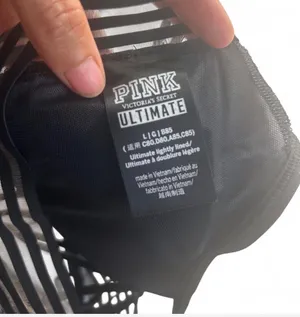 Victoria's Secret PINK Ultimate Sports Bra Size: Large Color: Black/Gray #activewear #workout thumbnail 4