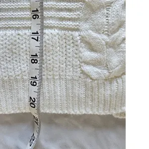 Full Circle Trends Sweater Sz Med Lace‎ Up Back Cable Knit Y2K Light Academia thumbnail 7