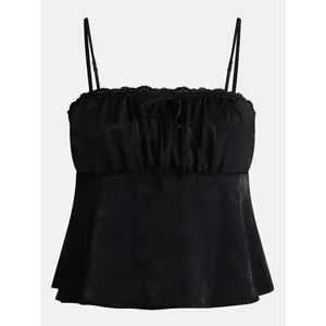 No Boundaries Satin Cami with Lace Trim and Tie, Women's Size XL / F-017 thumbnail 7