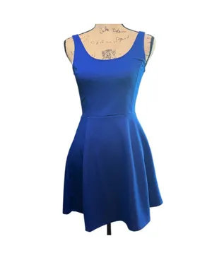 H&M Royal Blue Sleeveless Fit-and-Flare Minidress thumbnail 3