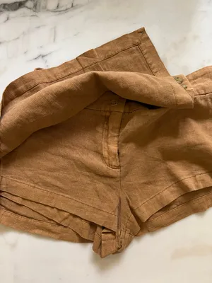 Free People Johana Linen Skort Brown Tan thumbnail 7