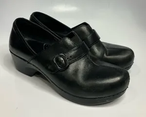 Dansko black leather‎ clog shoes size 40 thumbnail 1