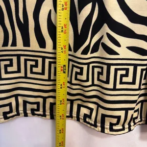 Women's Maxi Dress XL Tan Black Zebra Greek‎ Key Print Boho Stretchy Neutral thumbnail 7