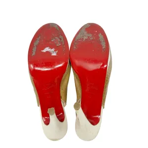 Christian Louboutin Lizard Embossed Slingback Heels Platform 40.5 thumbnail 9
