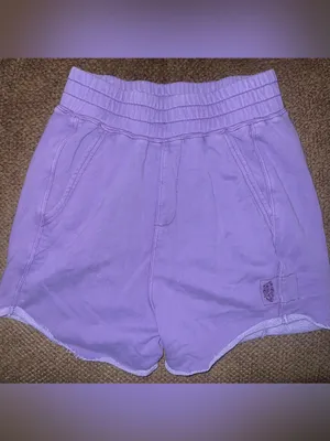 Free People Movement All Star Solid Sweat shorts XS washed super berry purple thumbnail 2