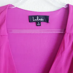 Lulu's Magenta Ruffle Maxi Wrap Dress thumbnail 9
