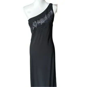 Escada One Shoulder Long Embellished Evening / Event Formal Dress Sz Small thumbnail 5