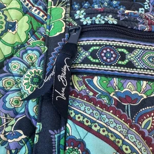 Vera Bradley Tote‎ Bag Quilted Floral Lightweight Travel Carry On Green thumbnail 3
