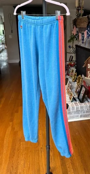 Aviator Nation LOGO SWEATPANTS - SKY women's medium 5 stripe thumbnail 1