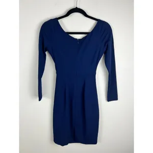 Dress The Population‎ Jade Navy Blue Cutout Twist Front Mini Dress XXS thumbnail 3