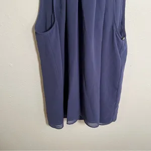 1.State‎ Women's Size Small Sleeveless High Neck Blouse Chiffon Deep Cobalt Blue thumbnail 4