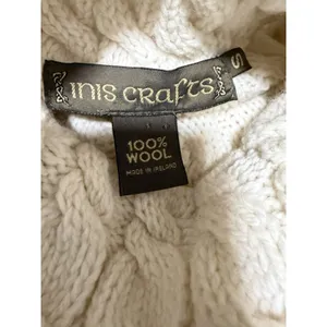 Inis Crafts Fisherman Cable Knit Turtleneck Sweater‎ Ivory Women's Size Small thumbnail 9