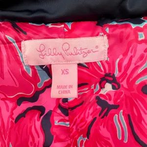 Lilly Pulitzer Isabelle puffer vest down filled XS zip front quilted navy blue thumbnail 10