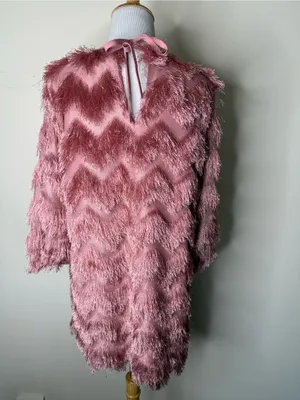 Hutch Anthropologie Pink Fringe Mini Shift Dress thumbnail 7