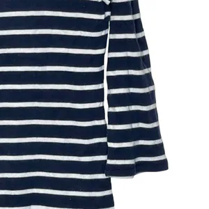 LRL Lauren Jeans Co. Striped Henley‎ Top Women Medium 3/4 Sleeve Front Button thumbnail 3
