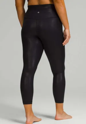 Lululemon Align High Rise Pants 25" Shine Radiate Foil Print Black Yoga Size 6 thumbnail 2