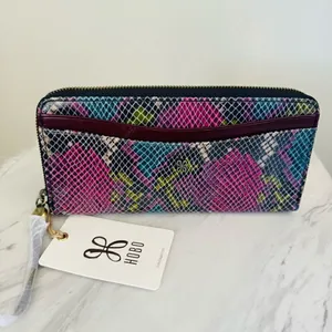 HOBO Max Large Zip Around‎ Leather Continental Wallet, Organization, Mosaic, NWT thumbnail 5