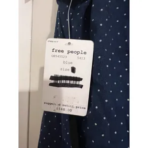Free People Blue Polka Dot Western Button Down Festival Long Sleeve Flannel‎ Top thumbnail 5