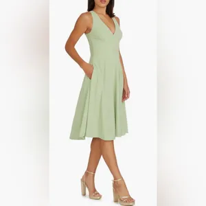 NEW Dress the Population Catalina Fit & Flare Cocktail Dress green Sage size XS thumbnail 3