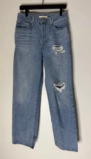 Levi’s 94 Baggy Wide Leg Jeans Size 27‎ X 31 Distressed thumbnail 1