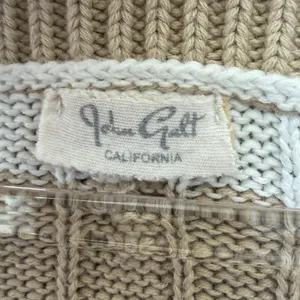 John Galt Striped Cable Knit Sweater One Size Khaki Tan Preppy Casual Relaxed thumbnail 2