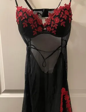black sheer slip dress Size M thumbnail 2