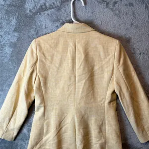 Ann Taylor Crosshatch Long Blazer Size 0 Yellow‎ New Office Work Career thumbnail 5