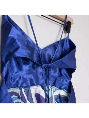Y2K Forever 21 Groovy Satin Cutout Mini Dress XS Tie Open Back 90s Retro Vintage thumbnail 8