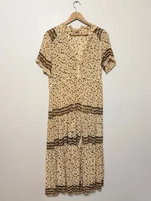 Free People Rare Feeling Pleated Maxi Dress In Neutral Size Small Floral thumbnail 3