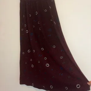 Purple Blue & White Soft & Stretchy Floral Maxi Skirt thumbnail 2