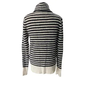 Banana Republic Italian Filpucci Yarn Turtleneck Sweater Small Black Beige⁠ thumbnail 5