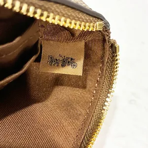 Coach Corner Zip Wristlet In Signature Canvas‎ Gold/Khaki Saddle 2 Wallet thumbnail 4