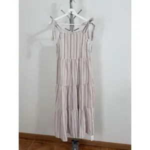 CUPSHE Striped Square Neck Tie Shoulder Maxi Dress Beach Cover Up Size S NWT thumbnail 2