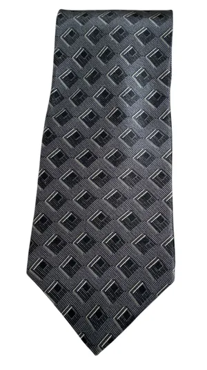 Vintage Bill Blass Geometric Pattern Necktie - 100% Silk thumbnail 1