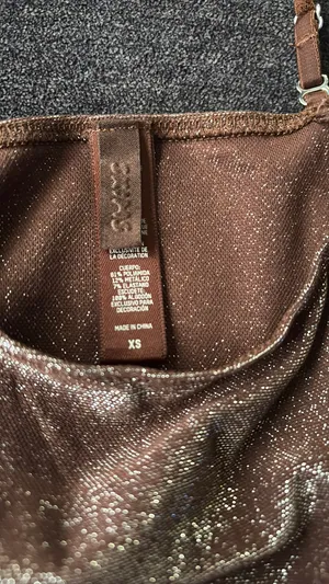 Skims brown glitter bodysuit thumbnail 5