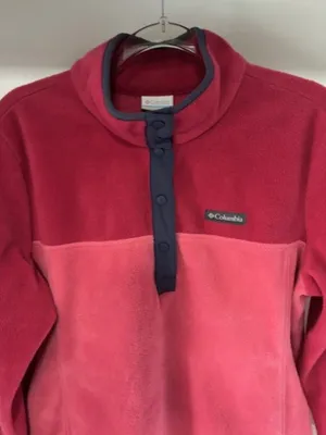 Columbia XL Women’s Dark Pink Light Pink Colorblock Fleece 1/2 Snap Pullover thumbnail 6