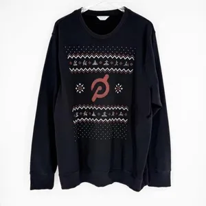 Peloton Unisex Holiday Crewneck‎ Sweatshirt XXL Black Athleisure thumbnail 2