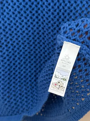 Offline By Aerie Blue Open Knit Sweater Tank Top Women’s Small Beach Cover Up thumbnail 4