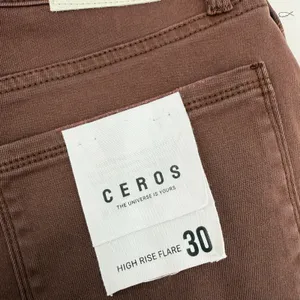 Ceros Jeans Womens SZ 30 NWT Phoenix High Rise Flare Distressed Mocha Denim Crop thumbnail 5