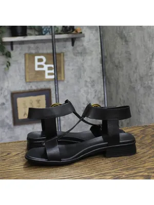 NWT Naturalizer Brandy Flat Sandal Buckle T-Strap J3367L1 Black Leather 9M thumbnail 14