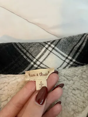 Plaid Flannel Sherpa Lined Shacket Multiple Size L thumbnail 4