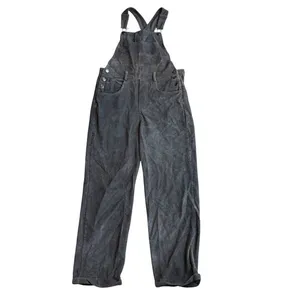 By Together Women’s S Corduroy Overalls Charcoal Gray‎ Relaxed Fit Boho Hipster thumbnail 3