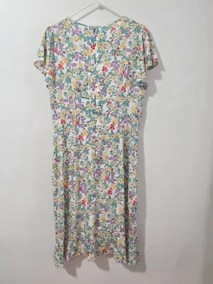 beachsissi Floral Mini Dress - White/Multicolor floral - Size XL thumbnail 6