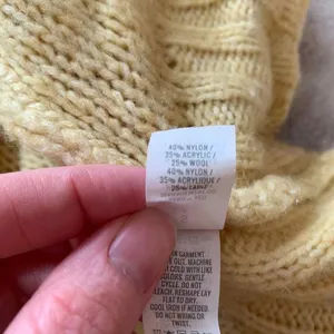 Aerie Cable Knit‎ Sweater Womens Small Yellow Tunic Long Sleeve Wool Oversized thumbnail 5