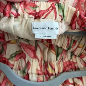 Lovers + Friends Bosworth Emory Tropical Print Tank Tan Red Floral Romper S NWOT thumbnail 8