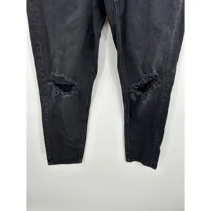 American Eagle Black Wash Mom Jean Comfort Stretch‎ Distressed Women Size 2 thumbnail 3