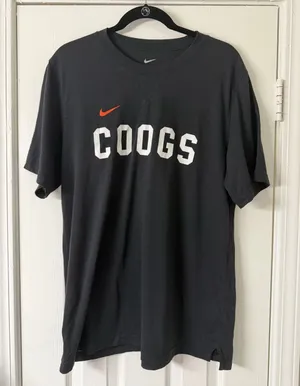 Nike COOGS Black Dri-Fit Tee with Orange Swoosh Women’s Large Collegiate Houston thumbnail 1
