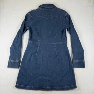 Reformation Jeans Arizona Dress Severn Blue Denim Mini Button Front Size 12 thumbnail 9