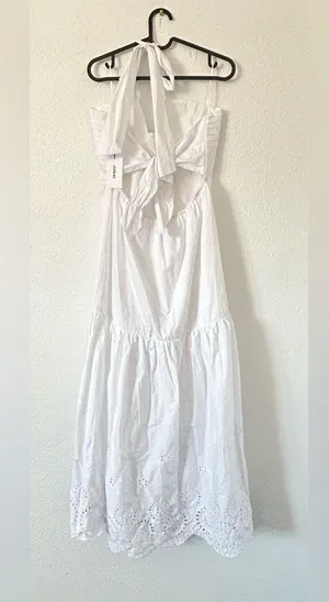 eyelet halter maxi summer dress sz large thumbnail 8