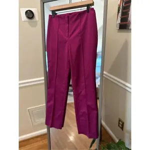 Passport Magenta Fuchsia Pink Satin Dress Pants Size 6 High Waist thumbnail 3
